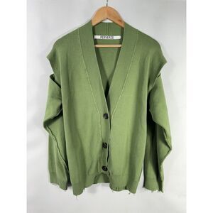 Perverze Women's Size F Green Distressed Cardigan‎